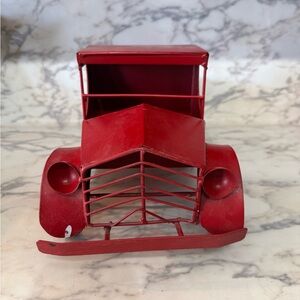 Classic Red Metal Truck Decor plant holder